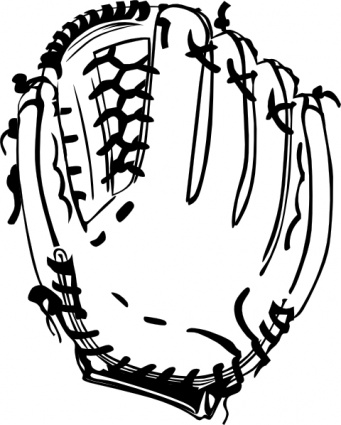 Baseball Glove (b And W) clip art vector, free vector images