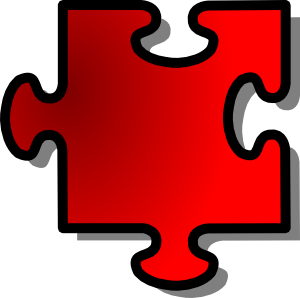 Red Jigsaw Piece clip art Free Vector