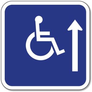 ADA Handicapped Wheelchair Accessible Signs with Ahead Arrow ...