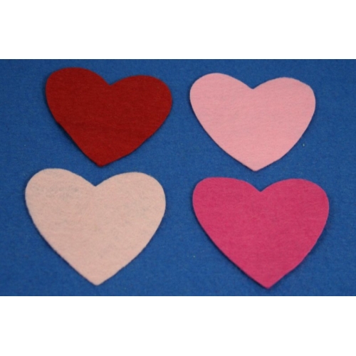 Small Heart - Craft Felt Shapes - 10 Pack: Red/