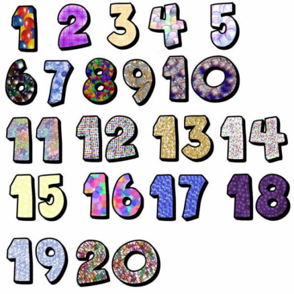 Clip Art Numbers 1-20 Clipart