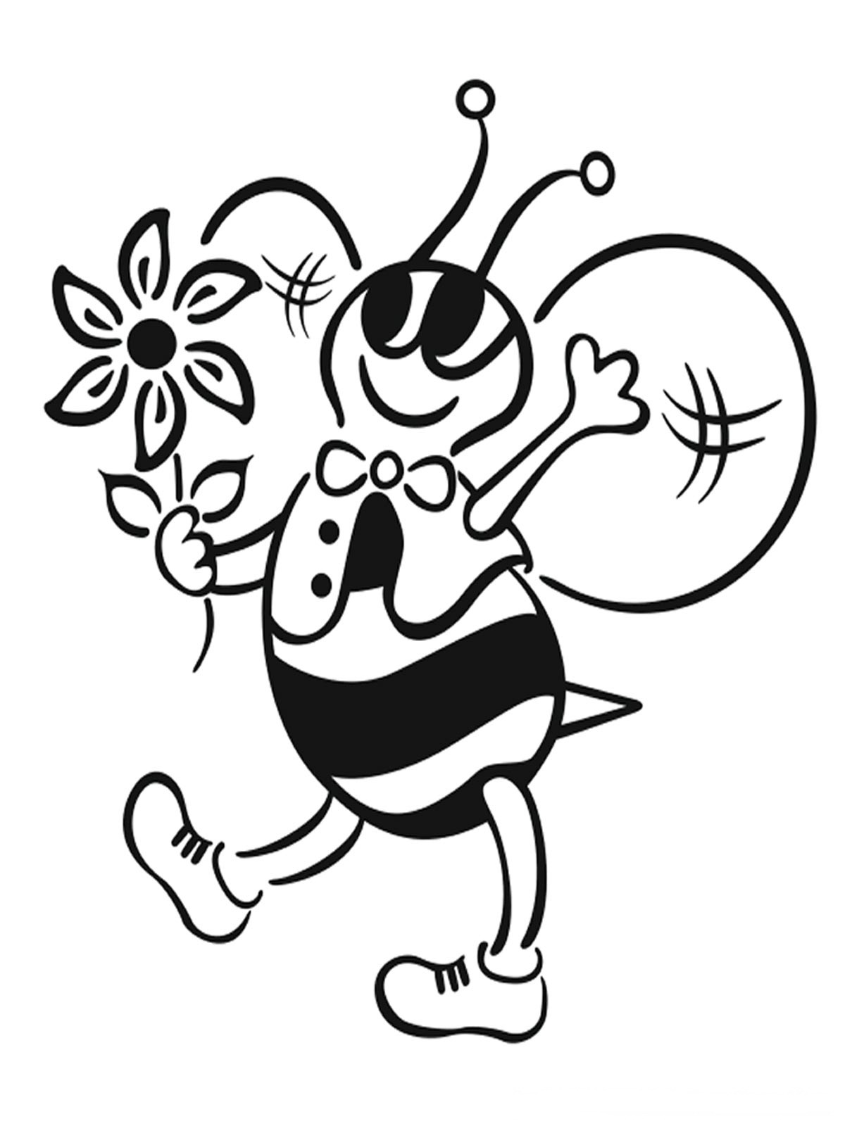 Spring Bee Colouring Pages Page