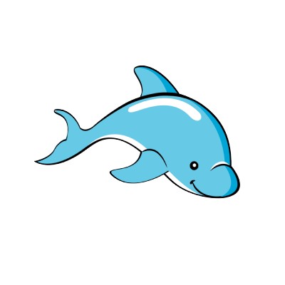 Cartoon dolphin clipart
