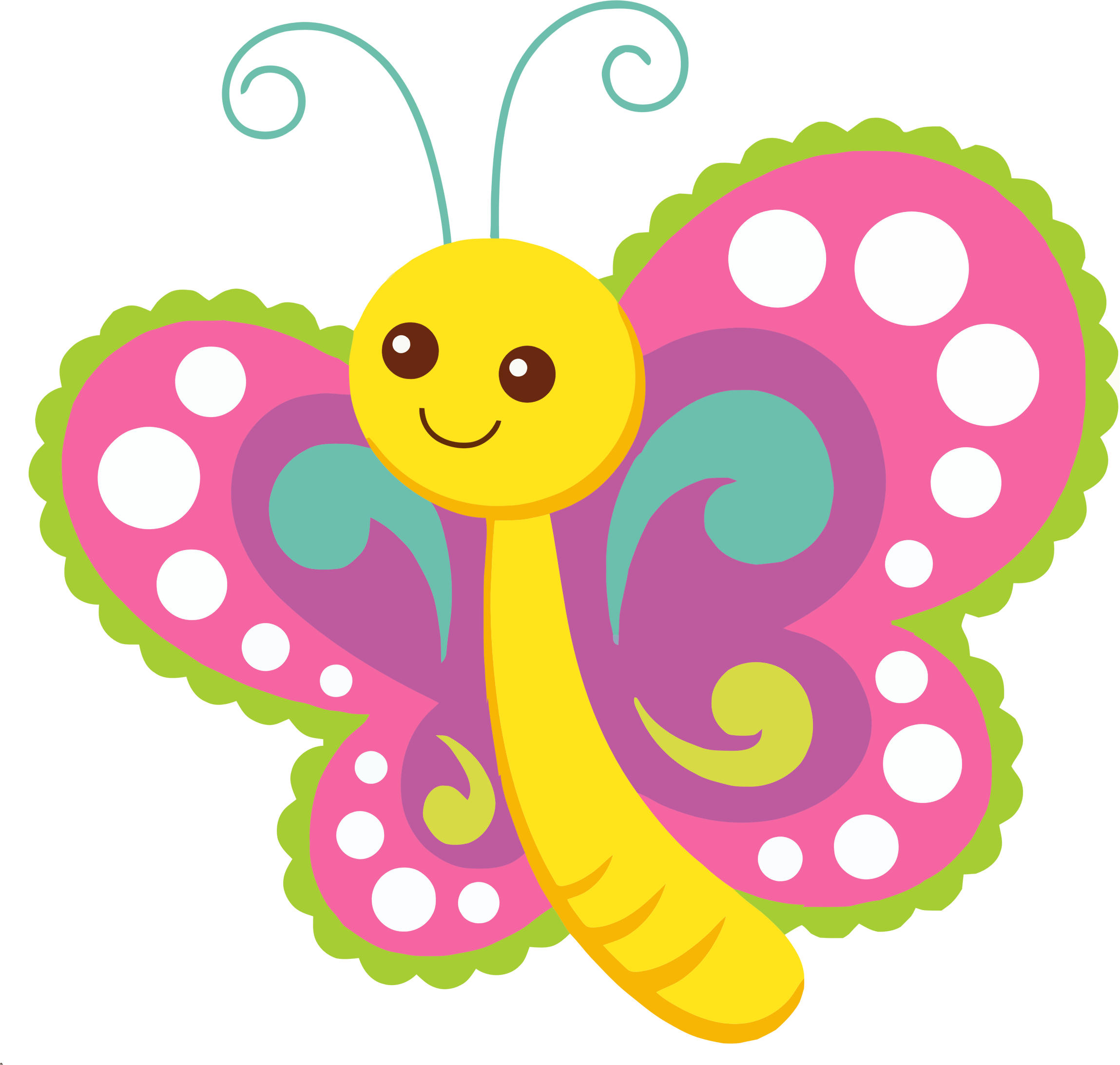 Clipart - Cute Cartoon Butterfly