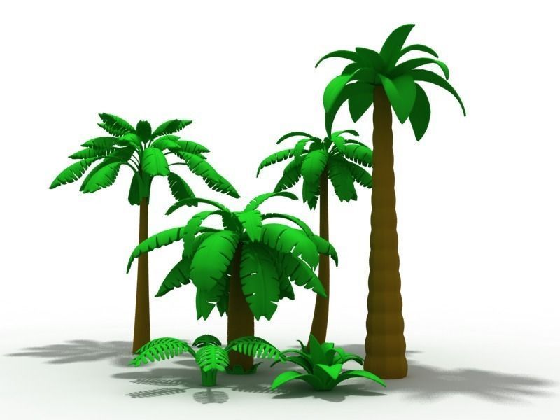cartoon palms tree 3D Model MAX OBJ 3DS FBX | CGTrader.com