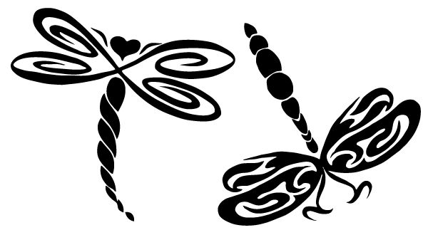 Free dragonfly clipart black and white