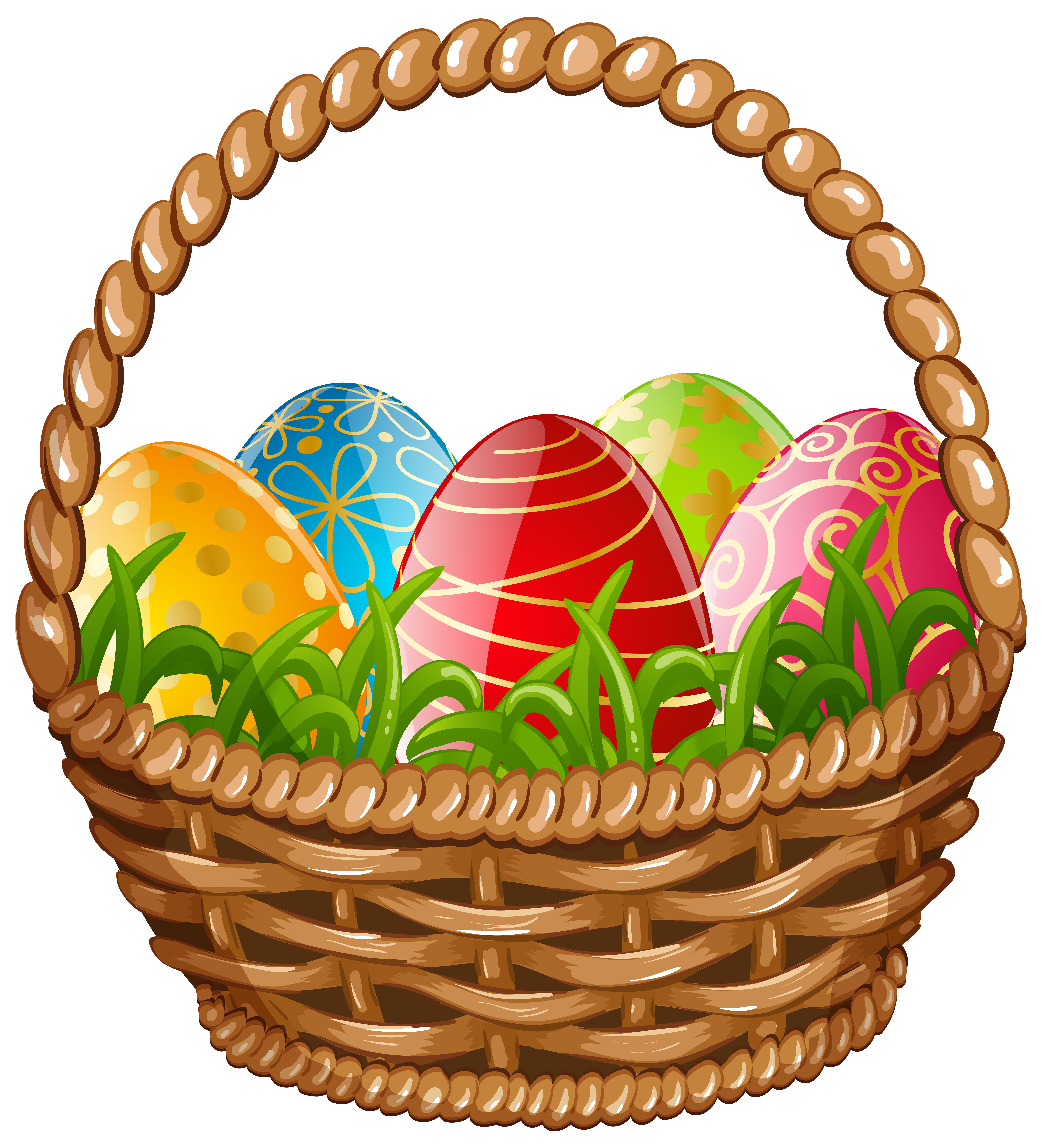 Easter Egg Basket PNG Clip Art Image