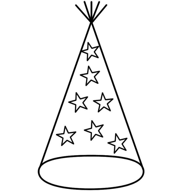 Party hat clipart black and white