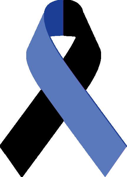 Blue and Black Awareness Ribbon Clip Art