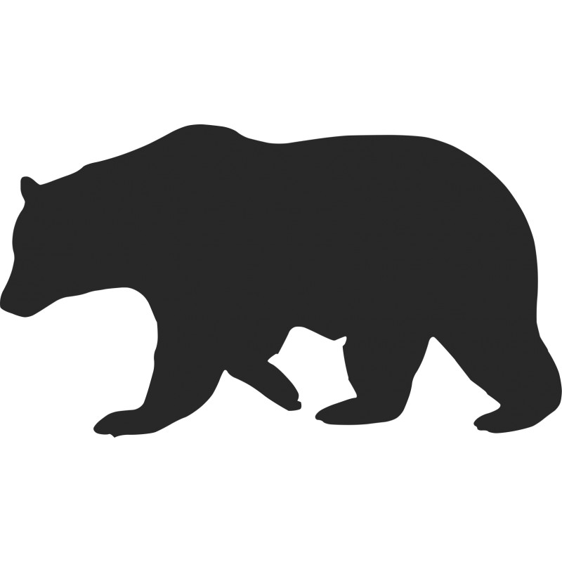 Free black bear and cub silhouette clipart free