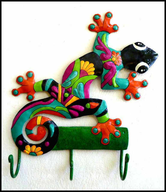 1000+ images about Geckos and Frogs - Hand Painted Metal Decor on ...