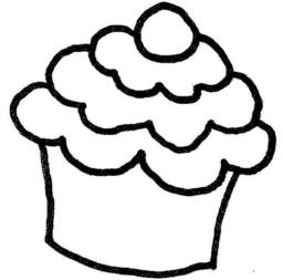 Cupcake Line Drawing Clipart - Free to use Clip Art Resource