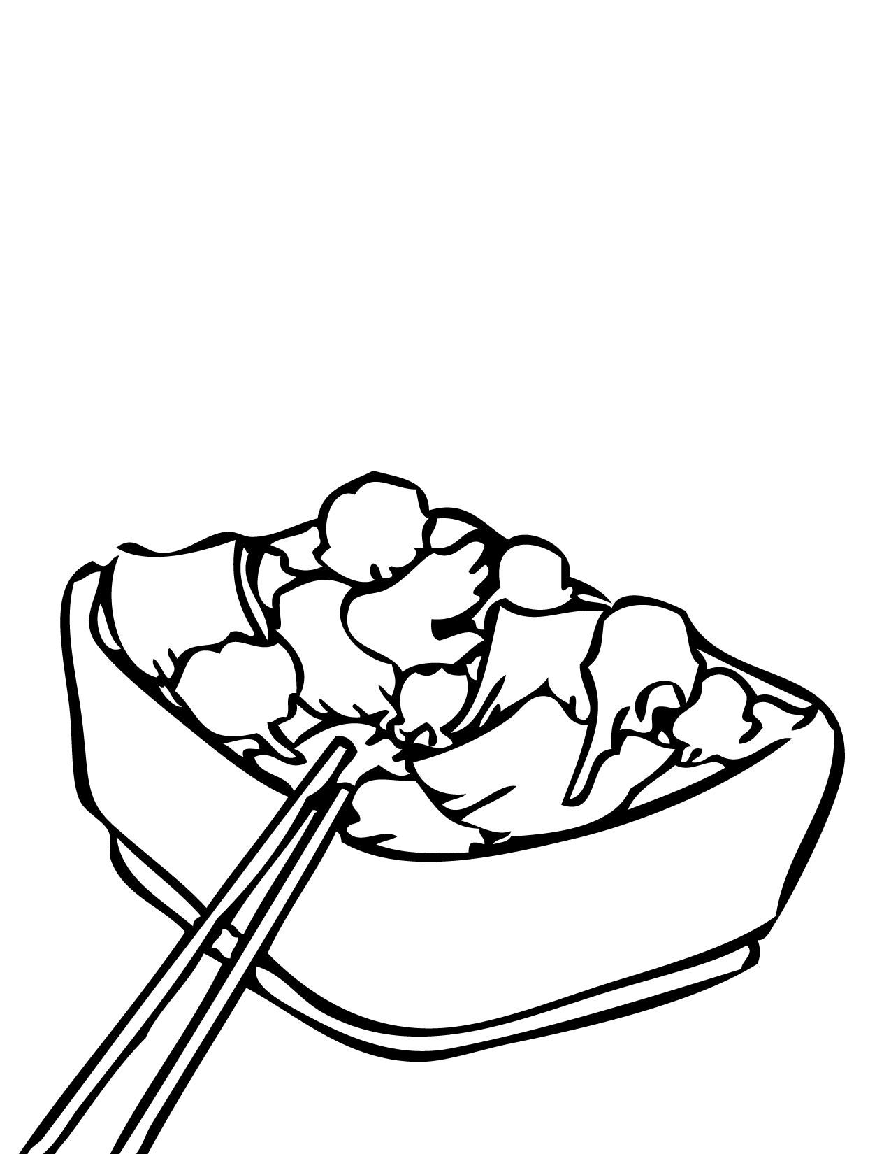 Chinese food clipart black and white
