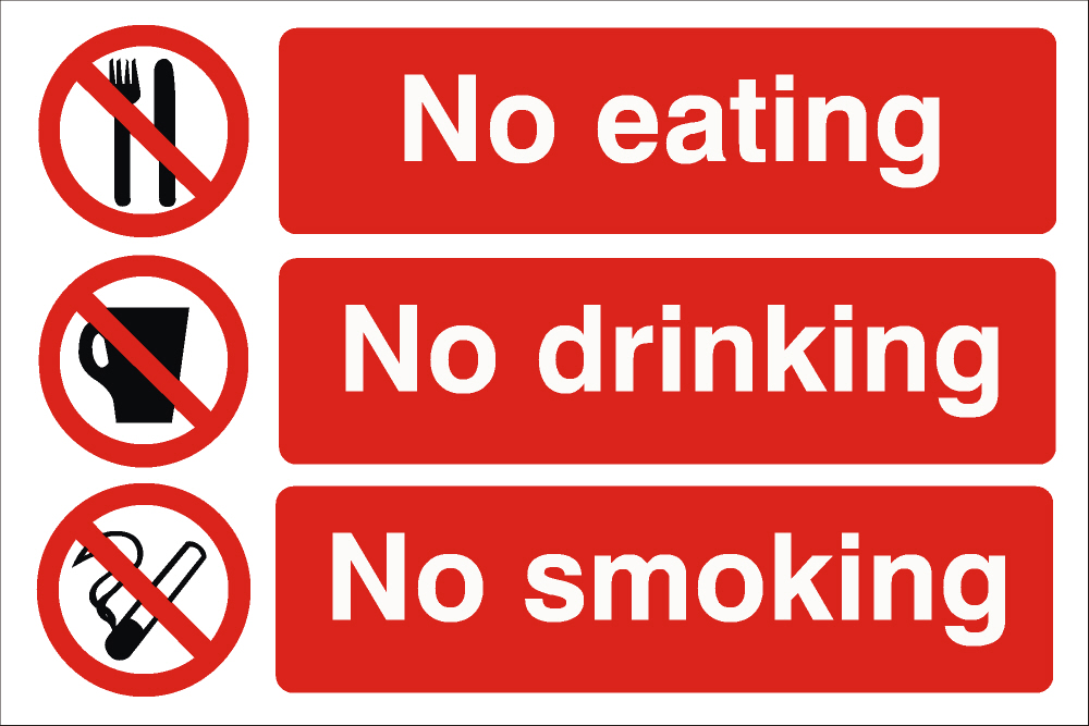 No Eating No Drinking No Smoking Sign | Raymac Signs