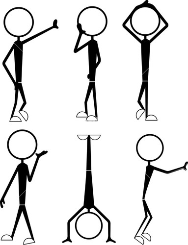 Funny Cartoon Stick Figures Characters Poses