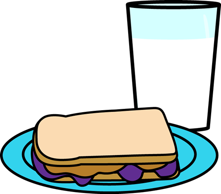 Milk with Peanut Butter & Jelly Sandwich Clip Art - Milk with ...