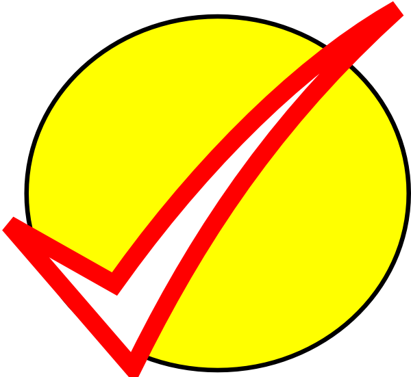 clip art yellow check mark - photo #48