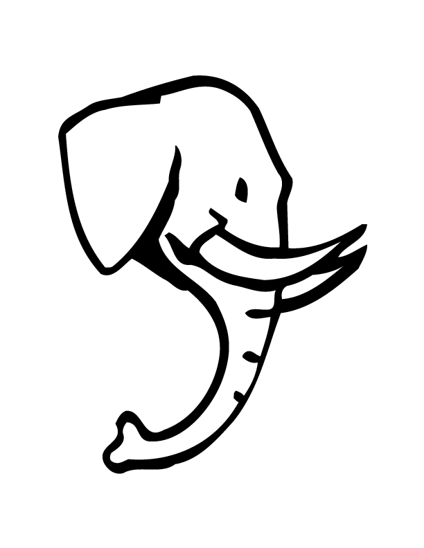 elephant head printable coloring in pages for kids - number 2789 ...