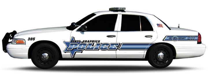 Custom Police Car Graphics Stock Kit Designs