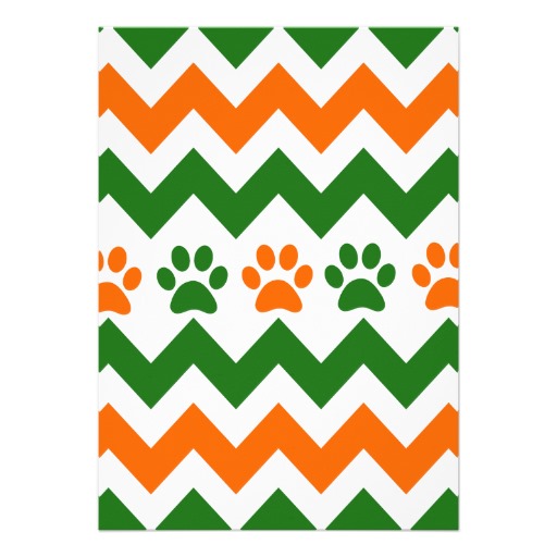 Chevron Puppy Paw Prints Orange Lime Dog Lover Personalized ...