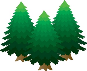 Tree Clipart Image - Group Of Green Pine Trees
