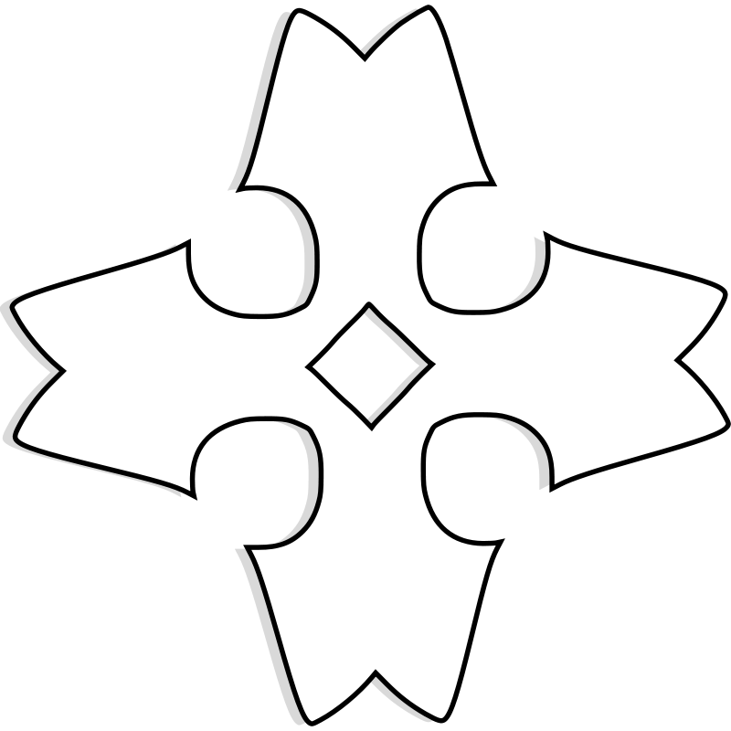 Clipart - shaded heraldic cross outline