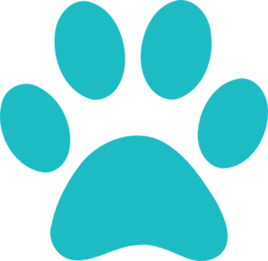 Teal Paw Print clip art - vector clip art online, royalty free ...