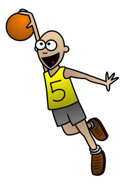 Drawing a cartoon basketball player