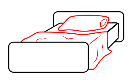 Drawing a cartoon bed