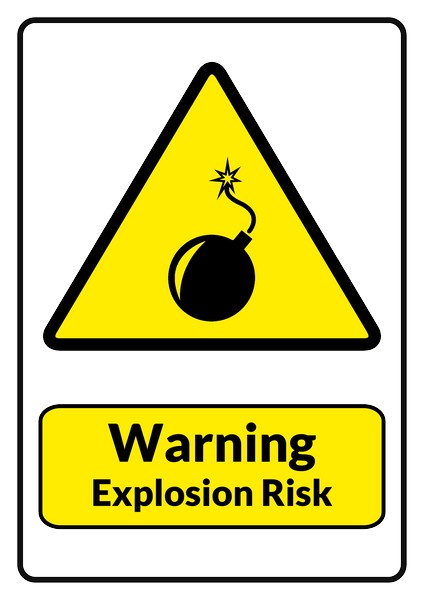 Explosion Risk sign template, How to make Explosion Risk sign ...