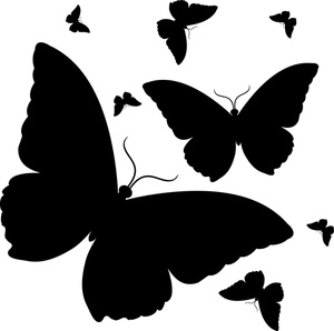 Butterflies Clipart Image - Butterfly Design in Black