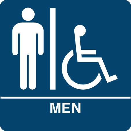 ADA Regulatory MEN"S RESTROOM signs with ISA (wheelchair symbol)