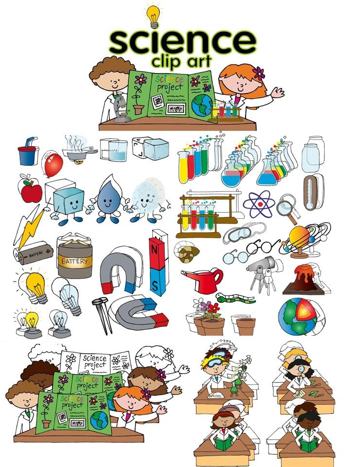Science clip art set Download a FREE microscope in the preview! 