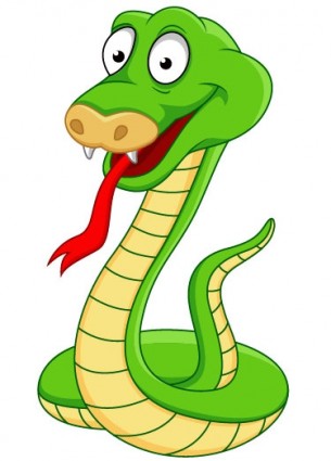 handpainted cartoon snake 02 vector