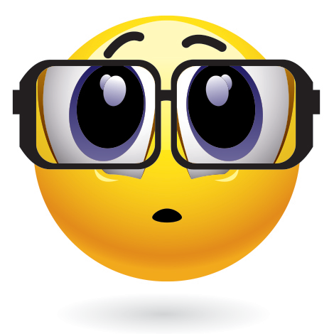 Big Eyeglasses Emoticon - Facebook Symbols and Chat Emoticons