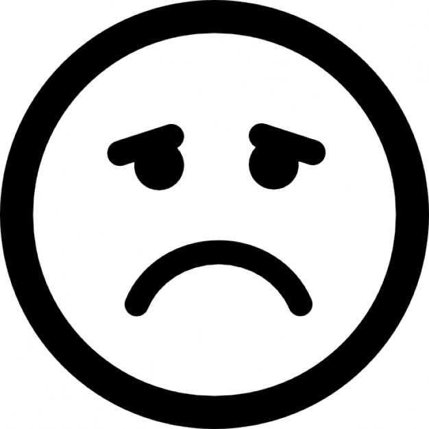 Sad emoticon square face Icons | Free Download