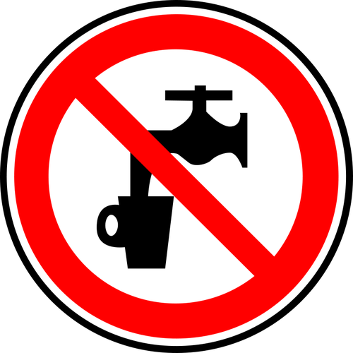 No drinking water prohibition sign vector graphics | Public domain ...