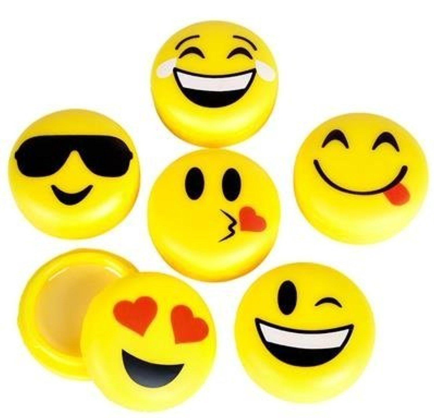 Emoji Smile Face Emoticon Lip Gloss Birthday Party Favors - 12 Pc ...