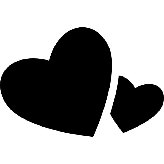 Big and small heart silhouette Icons | Free Download