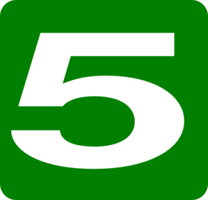 Green number 5 clipart