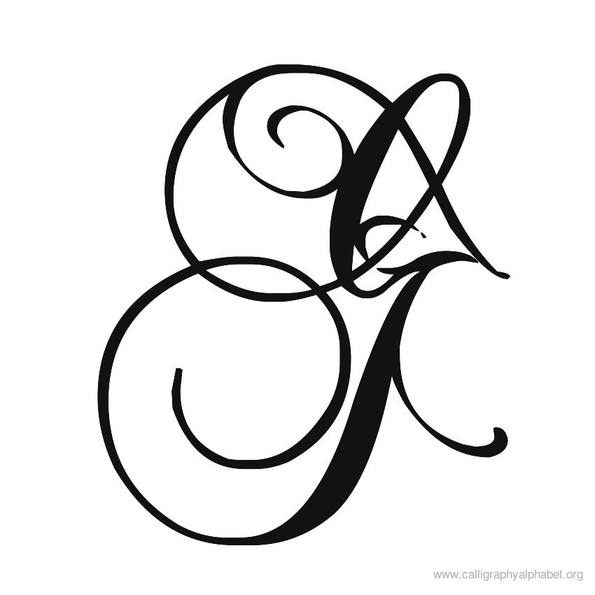Calligraphy Alphabet G | Alphabet G Calligraphy Sample Styles ...
