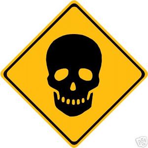 Skull Caution Yellow Road Sign | eBay