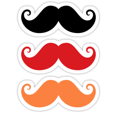 Mustache: black, red and orange" Stickers by Mhea | Redbubble