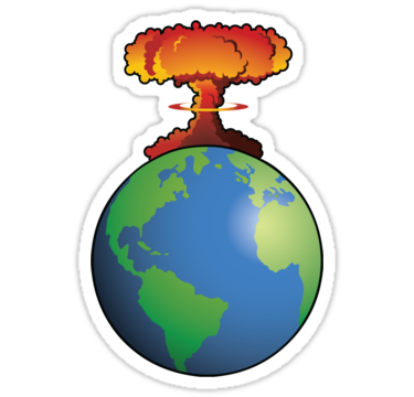 Nuclear explosion on Earth" Stickers by Colin Cramm | Redbubble