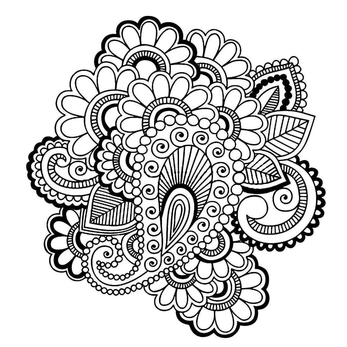 Easy Henna Coloring Pages - Motherhood