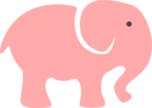 Pink baby elephant clipart