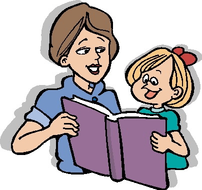 Parents Reading With Children Clipart