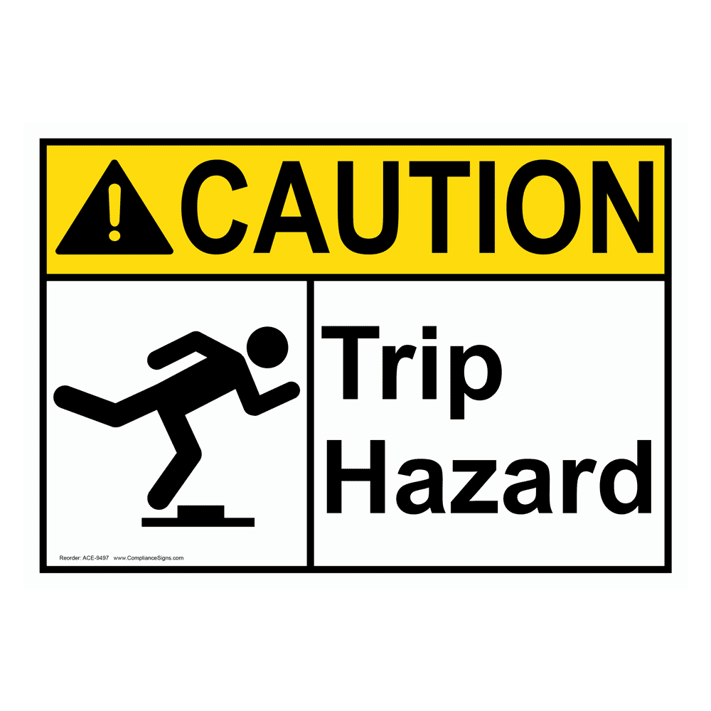 ANSI CAUTION Tripping Hazard Ahead Sign ACE-8525 Industrial Notices