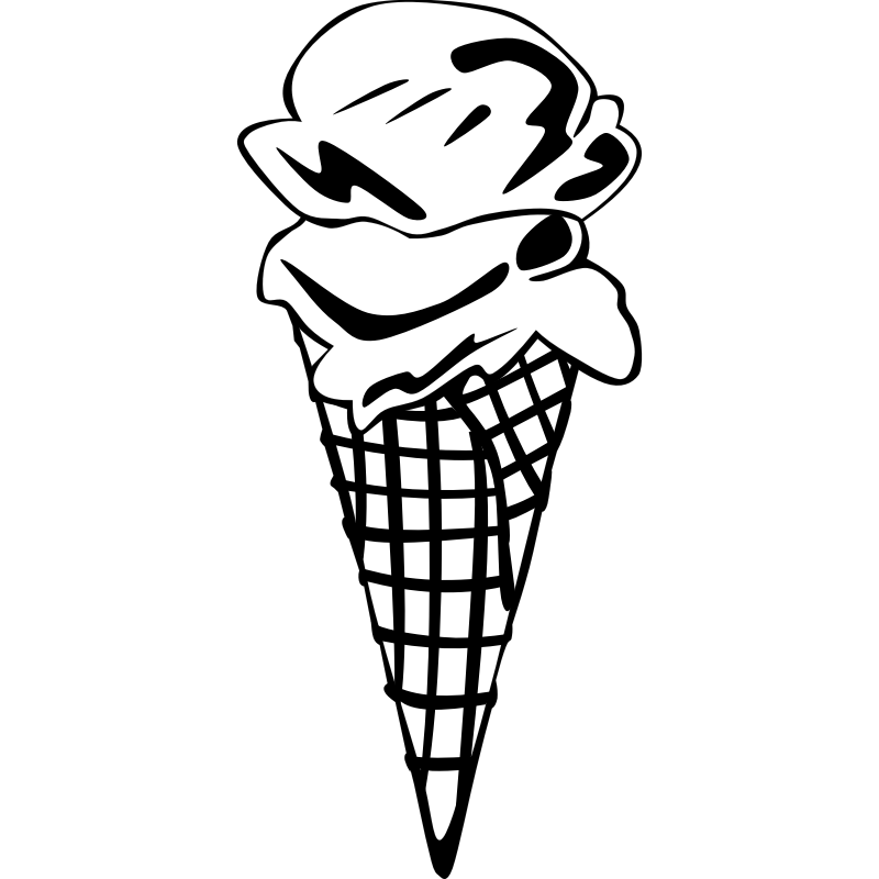 Ice cream clipart black and white