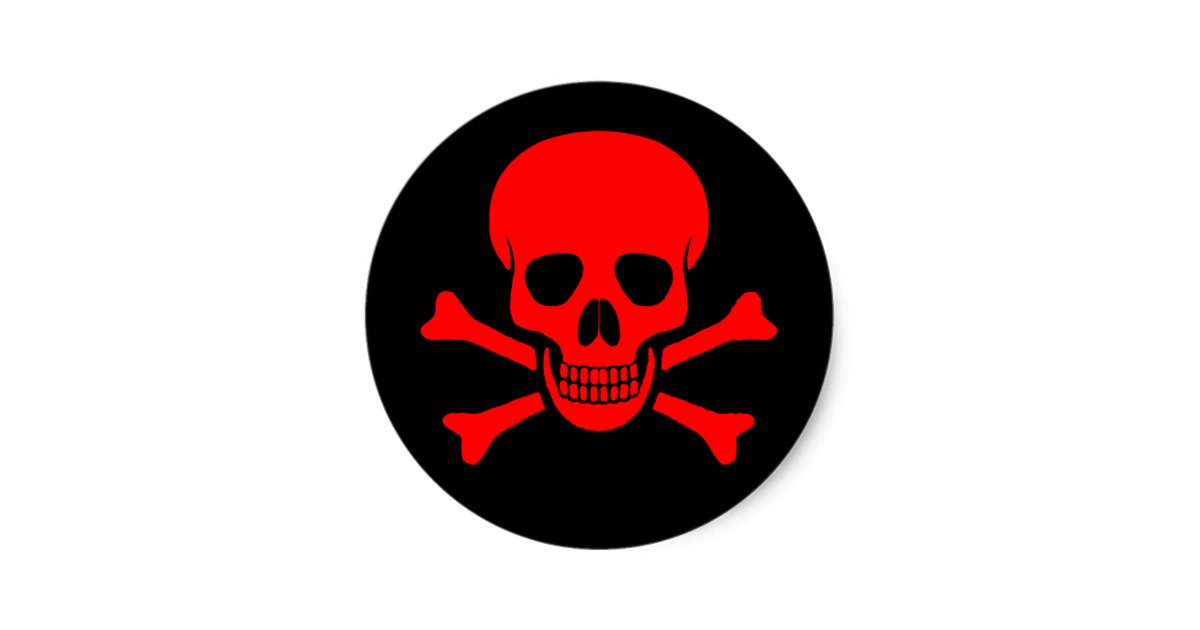 Red Skull & Crossbones Sticker | Zazzle